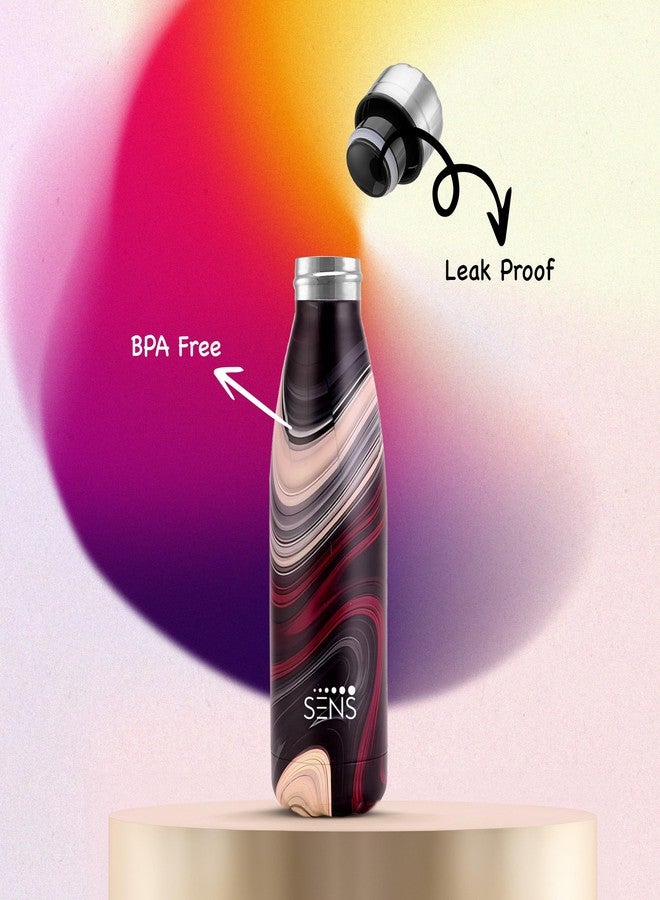 SENS Hydra Pearl Stainless Steel 500ml Bottle Hot or Cold up to 24 Hours | Leak Proof, BPA Free, Eco-Friendly |Travel |Office |Home | Galaxy - Image 5
